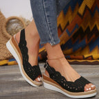 Damen Hochhackige Sandalen mit atmungsaktiven Cut-Outs R&B