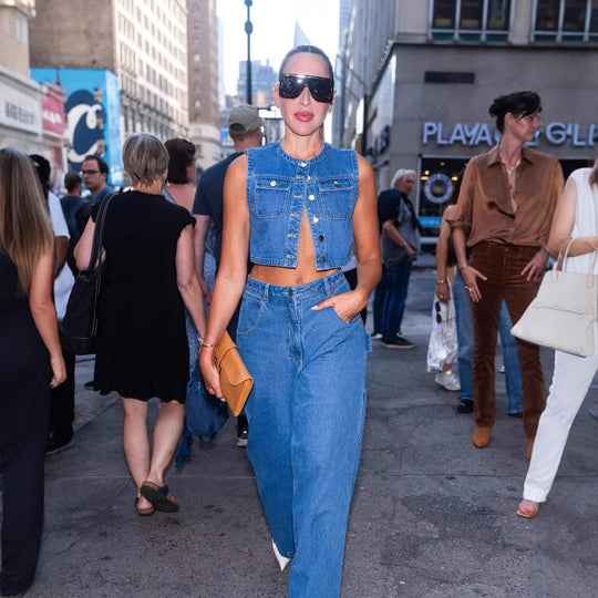 Damen Denim Weste mit stilvollen Taschen und klassischem Knopfverschluss R&B