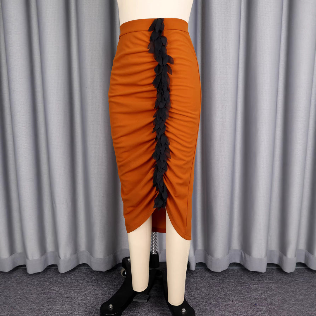 Damen eleganter Rock mit Rüschendetails R&B