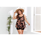 Damen Tankini-Set mit floralem Oberteil und figurbetonendem Unterteil R&B