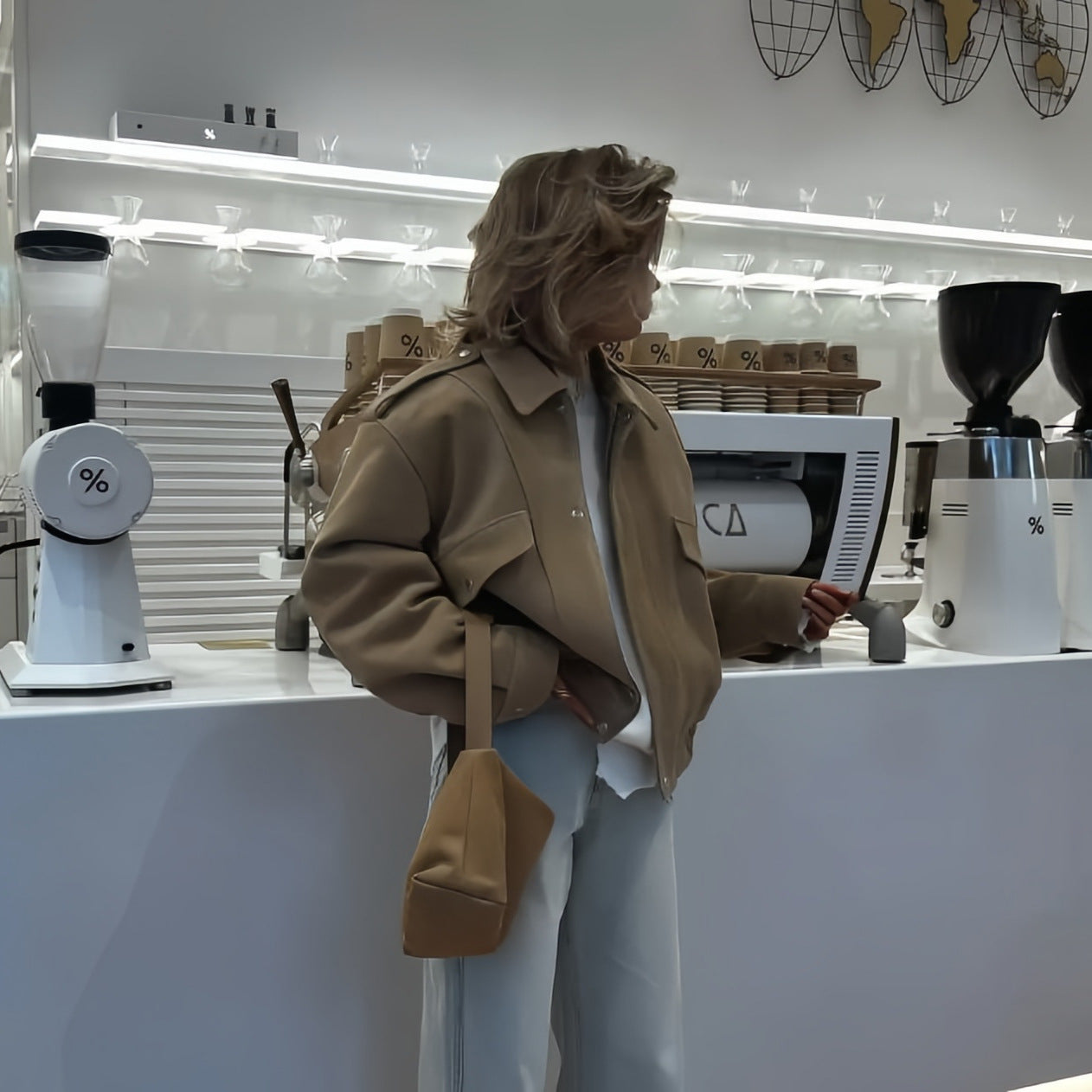 Damen Oversize Jacke mit funktionalen Taschen und weichem Futter R&B