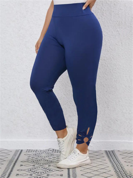 Damen Hochbundige Leggings mit stilvollen Schnittdetails R&B