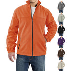 Herren nan warme Fleecejacke mit Reißverschluss, Stehkragen und Reißverschlusstaschen R&B