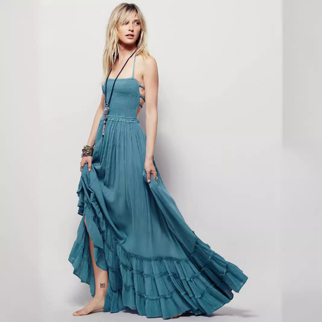 R&B | Kleid aus Baumwolle mit Neckholder