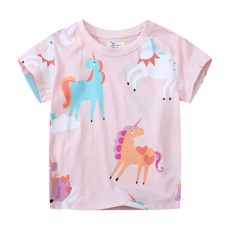 Mädchen T-Shirt mit buntem Einhorn-Design R&B