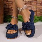 Damen Komfortable Schlüpfsandalen mit modischem Schleifen-Detail R&B