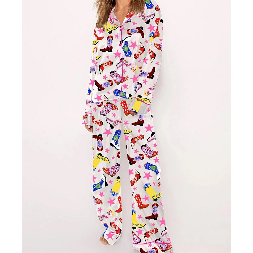 Damen Schlafanzug mit buntem Motiv R&B