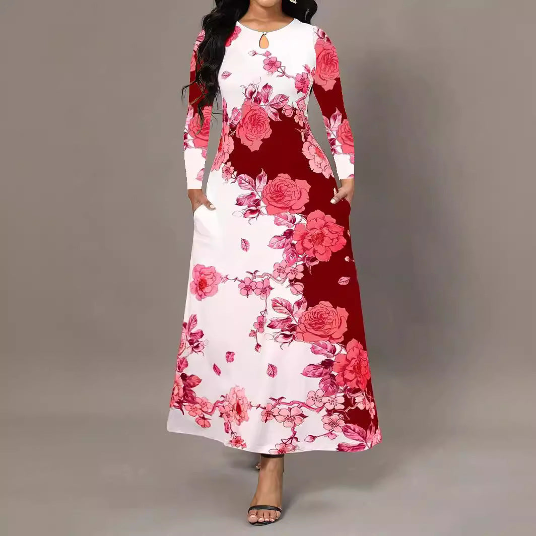 Damen Maxikleid mit floralen Mustern R&B