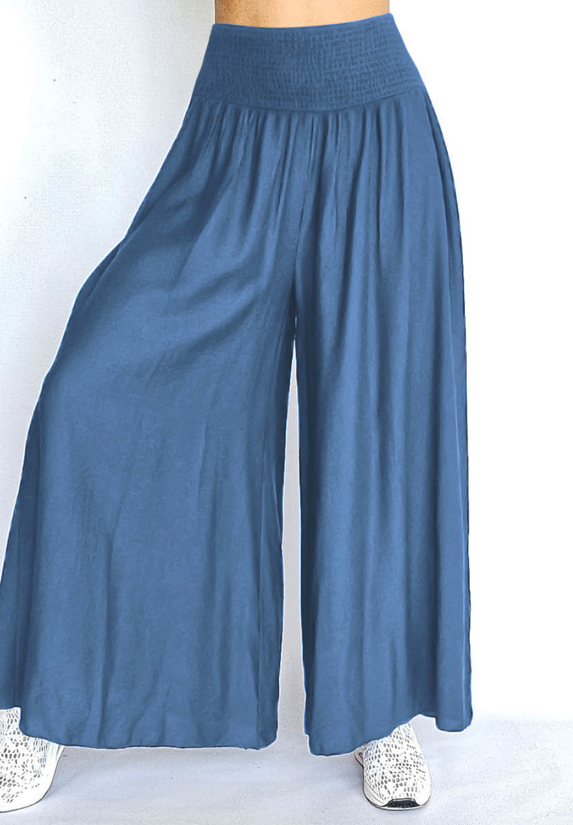 Damen Weite Palazzo-Hose mit elastischem Bund und fließendem Stoff R&B