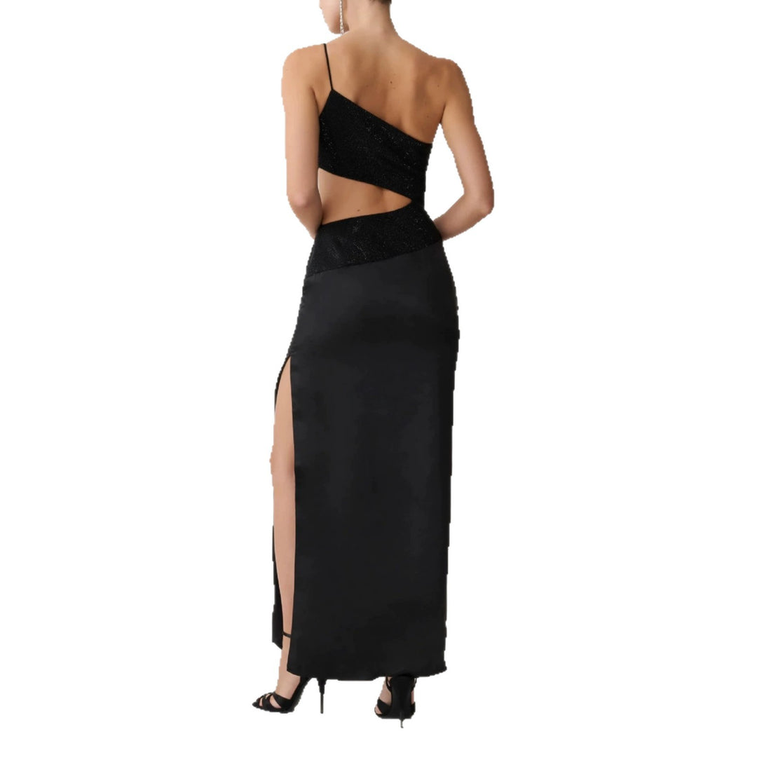 Damen Elegantes Maxikleid mit asymmetrischem Schnitt und raffiniertem Cut-Out R&B