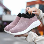 Damen Bequeme Slip-On Laufschuhe mit weich gefüttertem Kragen
