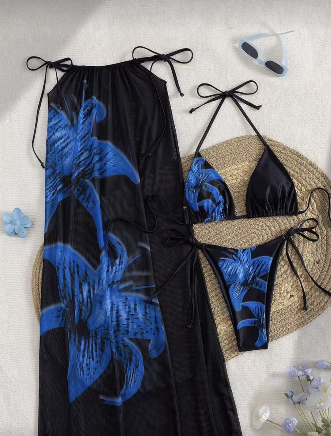 Damen Bikiniset mit elegantem Wickelrock und floralem Design R&B