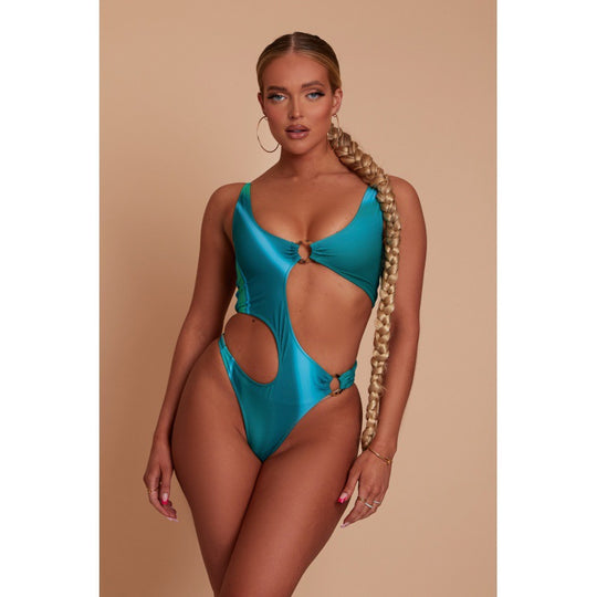 Damen Einteiliger Badeanzug mit aufregendem Cut-Out-Design und sportlichem Schnitt R&B