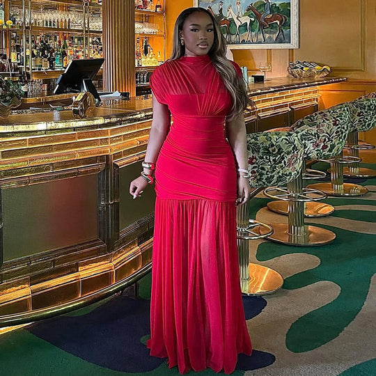 Damen Elegantes Abendkleid mit geraffter Taille R&B