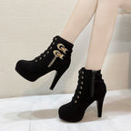 Lisa |  Runde Zehe Spitze High Heels Stiefel