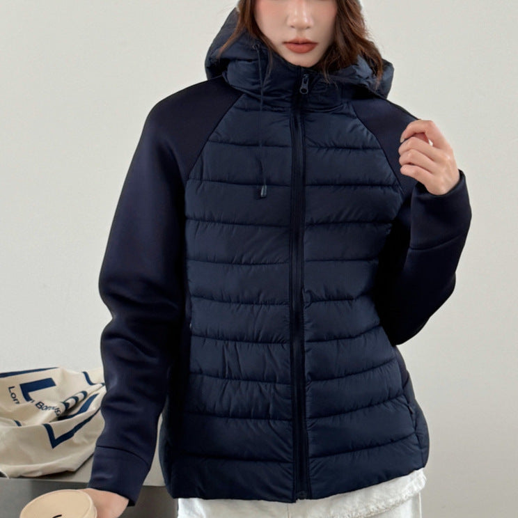 Damen Innovative Hybridjacke mit hohem Kragen und abnehmbarer Kapuze R&B
