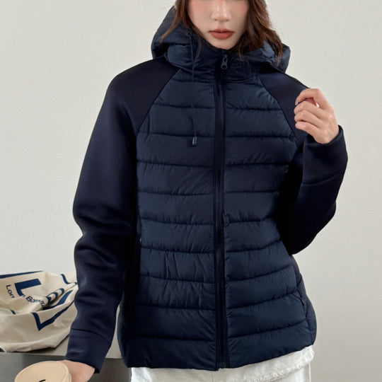 Damen Innovative Hybridjacke mit hohem Kragen und abnehmbarer Kapuze R&B