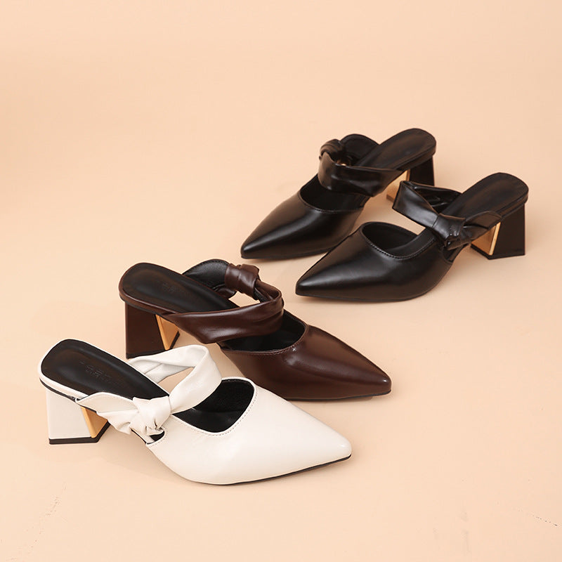 Damen Elegante Slingback Pumps mit modischem Schleifen-Detail