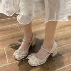 Damen elegante Ballerinas mit funkelnder Schleifenapplikation R&B