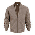 Herren nan Veloursleder-Optik Bomberjacke mit Stehkragen Rippbündchen und seitlichen Eingrifftaschen R&B