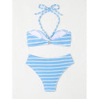 Damen Bandeau-Bikini mit verstellbarem Knoten und elastischem Material R&B