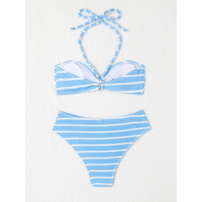 Damen Bandeau-Bikini mit verstellbarem Knoten und elastischem Material R&B