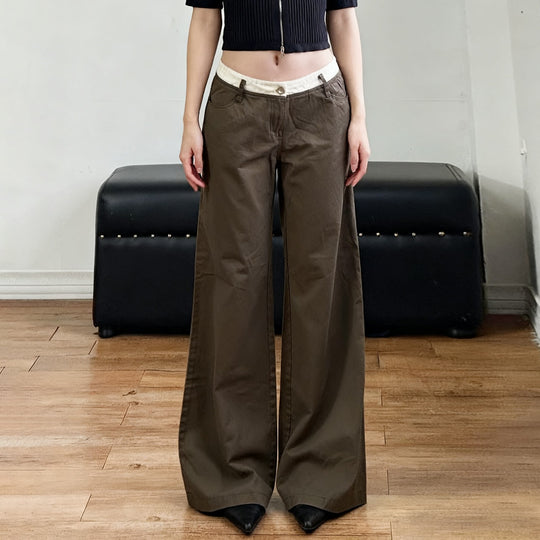 Damen Cargo-Hose im lässigen Stil mit praktischen Seitentaschen und weitem Bein R&B