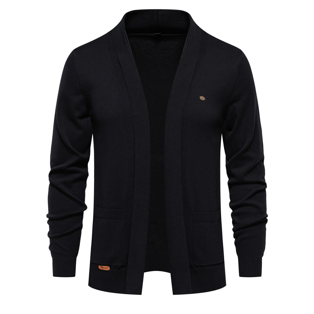 Herren Strickjacke mit offenem Schnitt und praktischen Taschen R&B