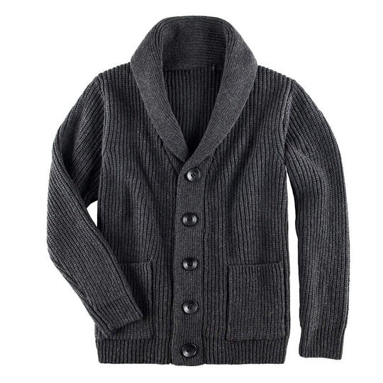 Damen Strickjacke mit Schalkragen und Knopfverschluss R&B