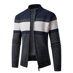 Herren modische Strickjacke mit hohem Kragen und strukturiertem Design