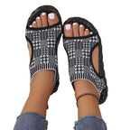 Damen Bequeme Plateau-Sandalen mit elastischem Obermaterial und rutschfester Sohle R&B