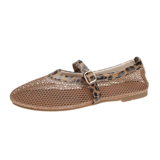 Damen Atmungsaktive Mesh-Ballerinas mit verstellbarem Riemen R&B