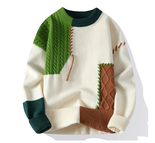 Herren Strickpullover mit kreativem Muster und strukturierten Akzenten