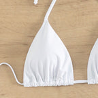 Damen Triangel-Bikinioberteil mit verstellbaren Trägern und elastischem Bund R&B