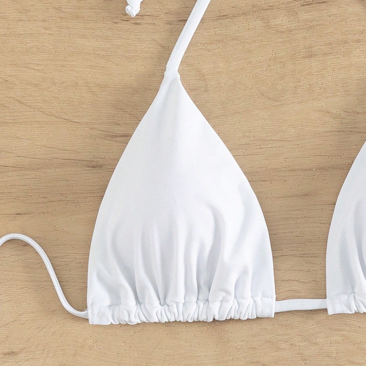 Damen Triangel-Bikinioberteil mit verstellbaren Trägern und elastischem Bund R&B