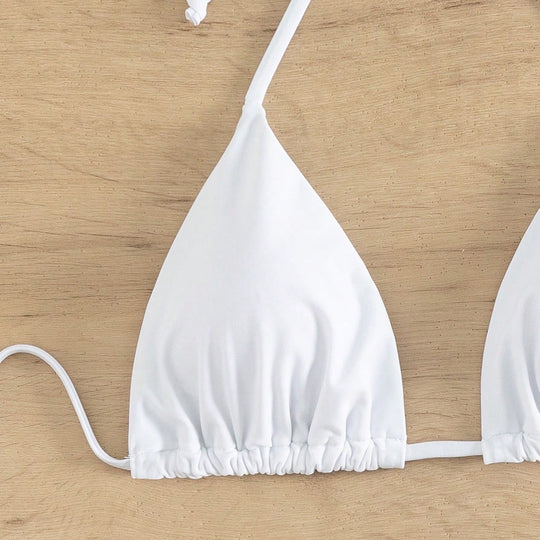 Damen Triangel-Bikinioberteil mit verstellbaren Trägern und elastischem Bund R&B
