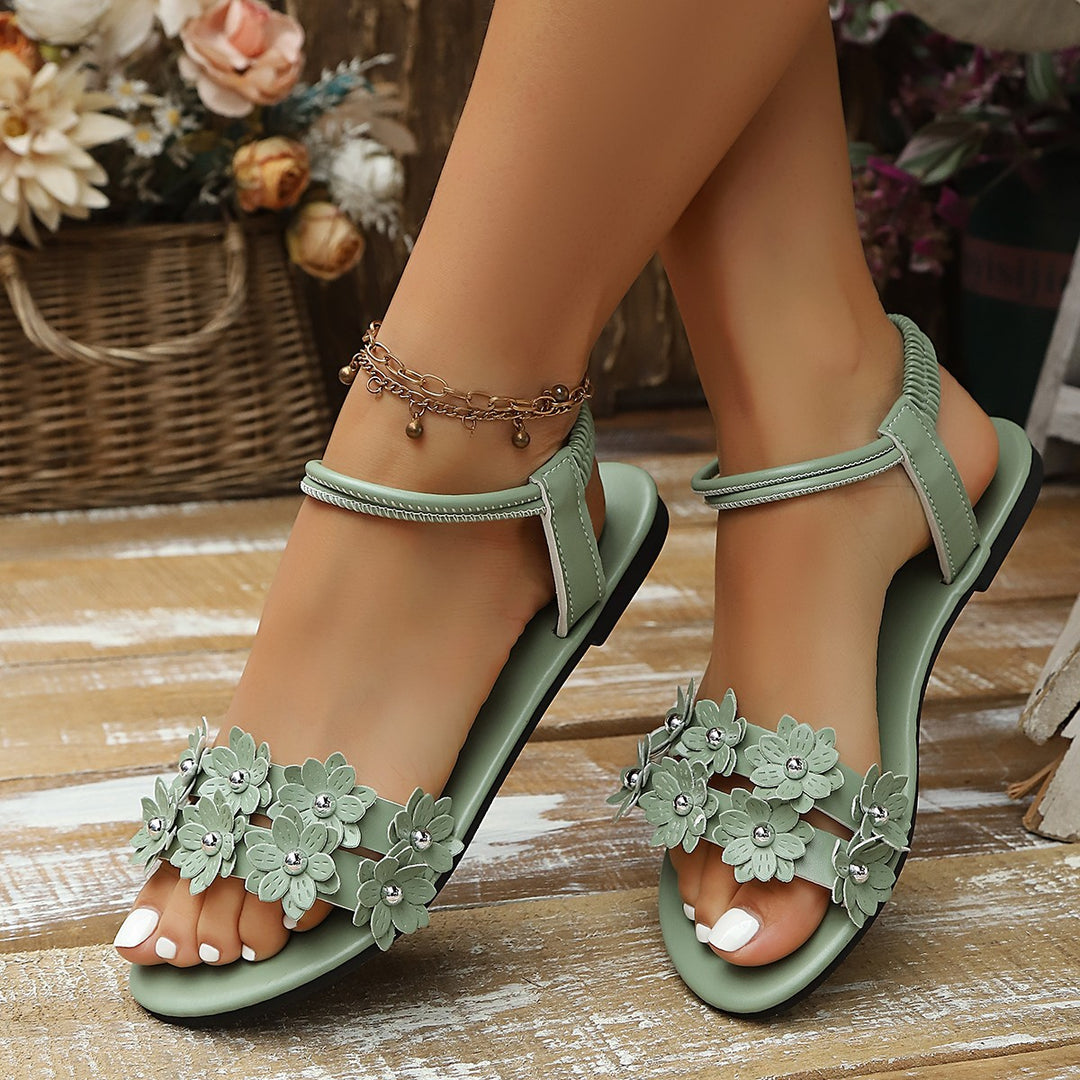 Damen elegante Sandalen mit floralem Design und rutschfester Sohle R&B