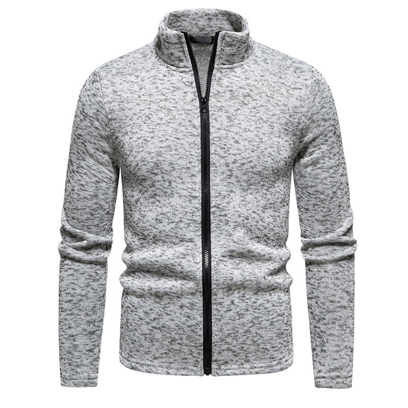 Herren Fleecejacke mit hohem Kragen und praktischem Reißverschluss
