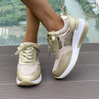 Damen Sportliche Sneakers mit modischem Metallic-Design und atmungsaktiven Einsätzen R&B