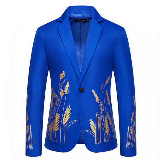 Damen Eleganter Blazer mit kunstvollem Pflanzenmuster und feiner Textur R&B