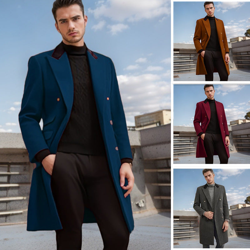 Herren Eleganter, taillierter Wollmantel R&B