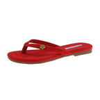 Damen modische Zehentrenner-Sandalen mit eleganter Blumenapplikation R&B