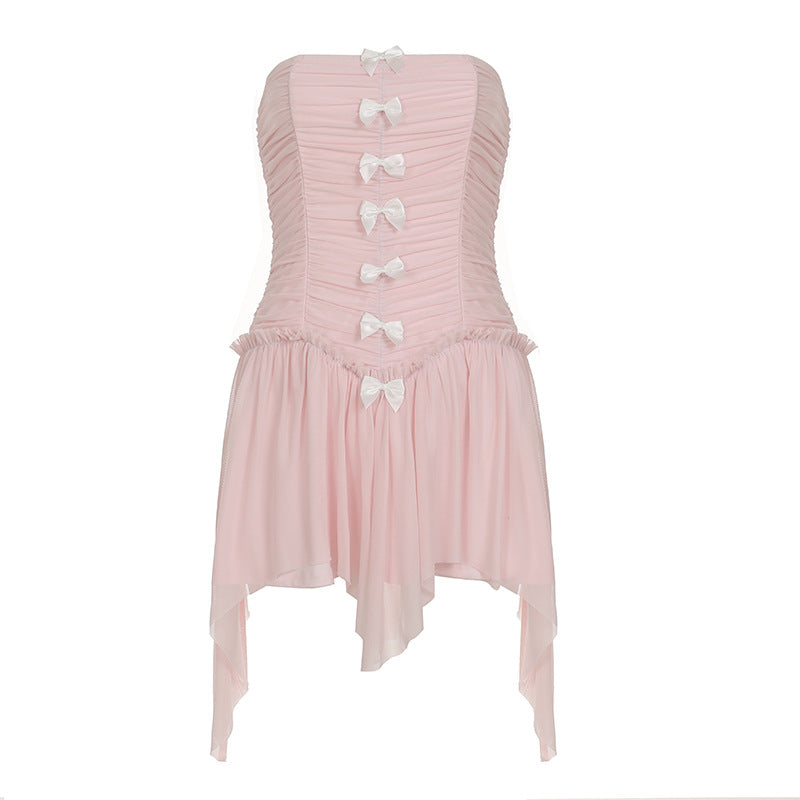 Damen romantisches Corsage-Kleid mit bezaubernden Rüschendetails R&B