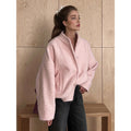 Damen Flauschige Kapuzenjacke aus Teddyfell mit seitlichen Taschen R&B