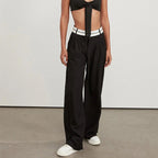 Damen weite Hochbundhose mit eleganten Falten R&B