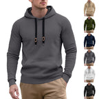 Herren nan schmal geschnittener Stepp-Kapuzenpullover mit feiner Quadratstruktur, Kordelzug und geripptem Saum R&B