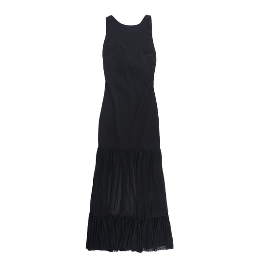 Damen Elegantes Maxikleid mit transparenten Einsätzen und Rüschendetails R&B