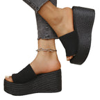 Damen Wedge-Pantoletten mit komfortablem Fußbett und flexiblem Obermaterial R&B