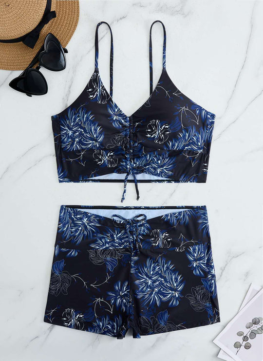 Damen Bikini mit floralem Rüschendesign und verstellbaren Trägern R&B