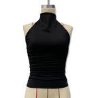 Damen Enganliegendes Highneck-Top mit Raffung R&B